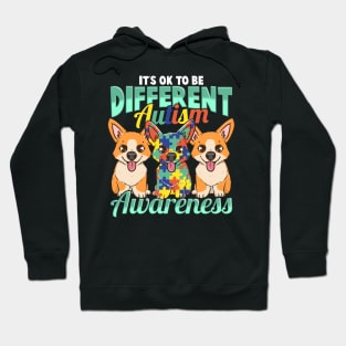 It's OK To Be Different Autism Awareness Puppies Hoodie